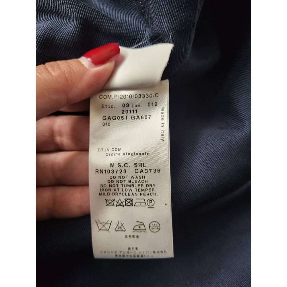 Giorgio Armani Womens Suit Jacket Blazer Blue Polka Dot Long Sleeve Pockets 46 - Picture 8 of 10